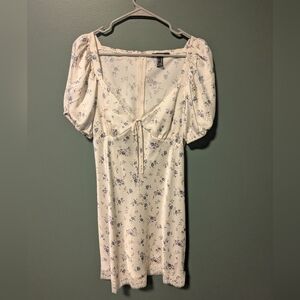 Cream Floral Puff Sleeve Mini Dress Forever 21